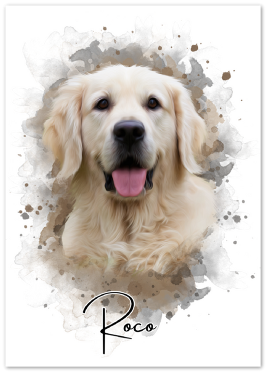 Watercolour Pet Portrait Photo Print