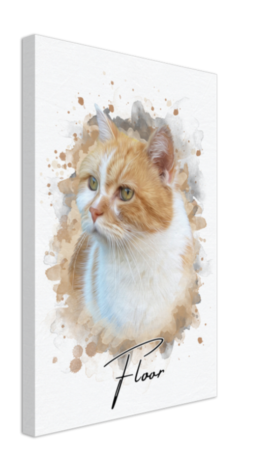 Watercolour Pet Portrait Canvas