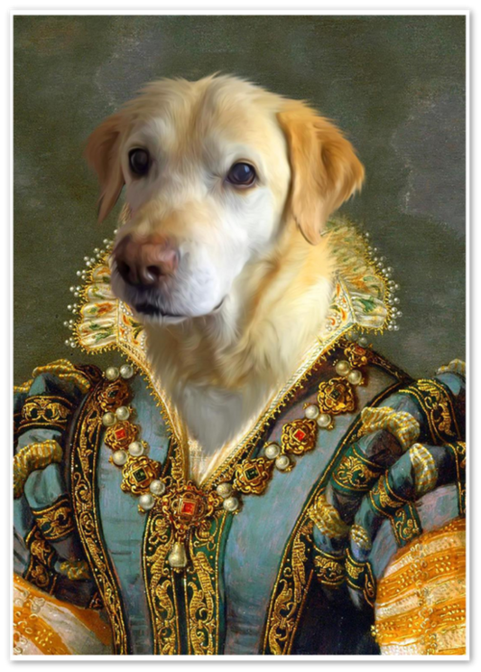 Royal Renaissance Style Pet Portrait Photo Print