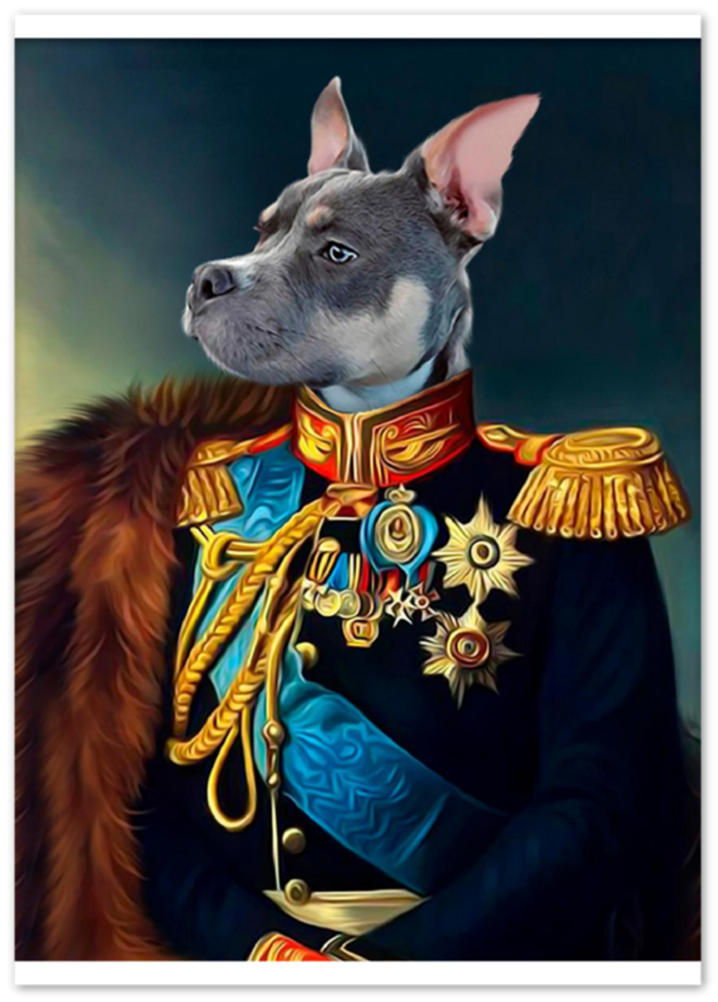 Royal Renaissance Style Pet Portrait Photo Print